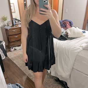 Abercrombie & Fitch Black Mini Linen Dress